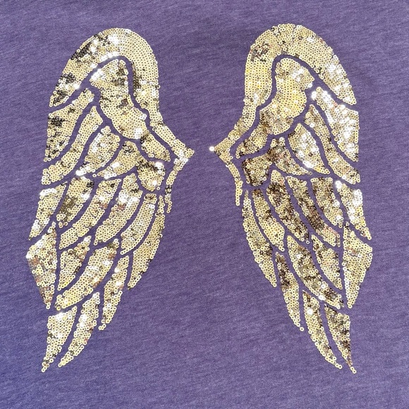 Victoria’s Secret Sequined Wing Accent Purple Women's Hoodie Top XL - Picture 1 of 12